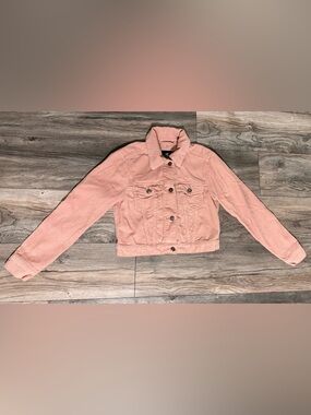 Hollister Blush Pink Corduroy Cropped Jacket